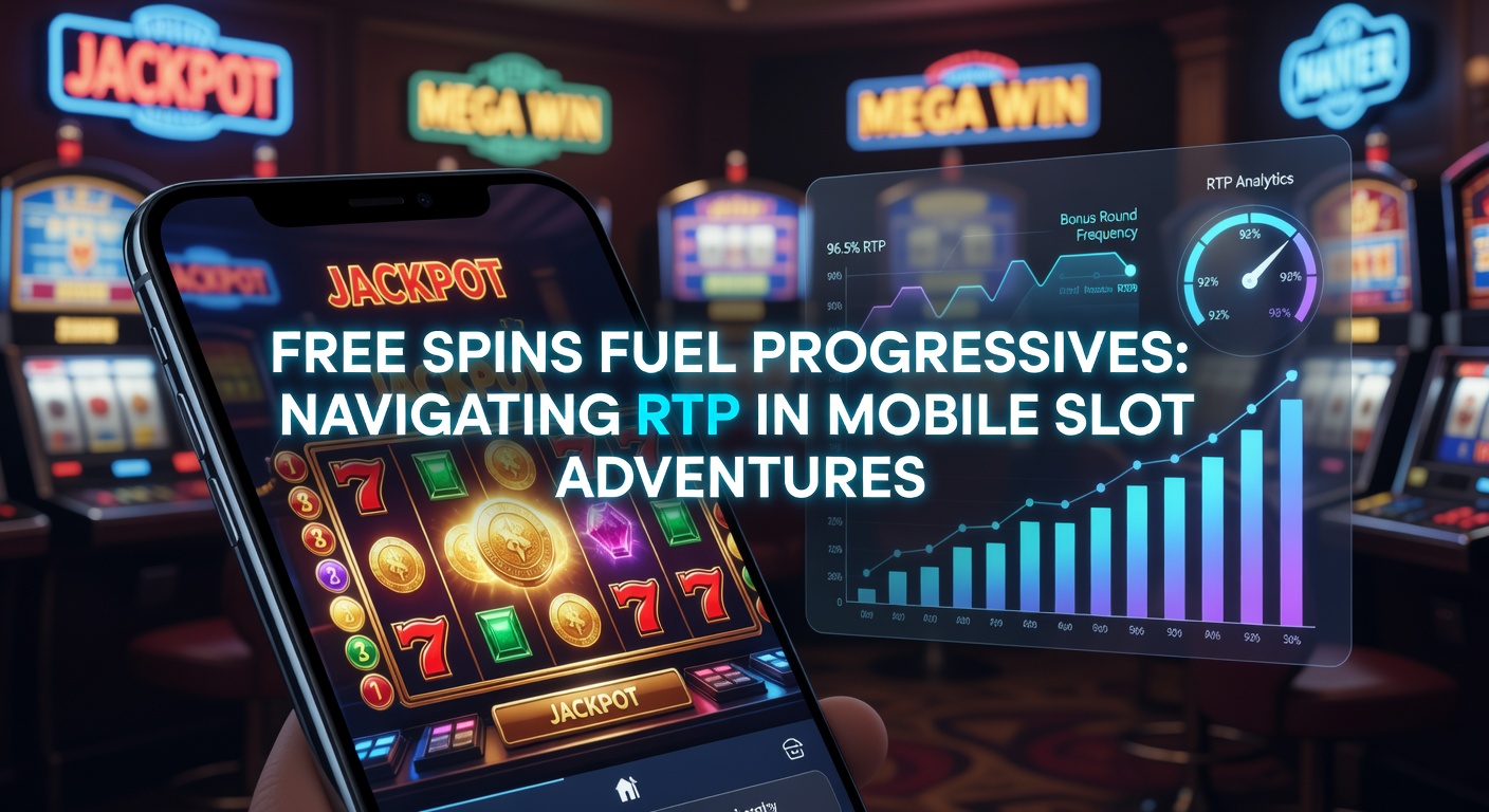 Bunte Slot-Maschine mit drehenden Walzen und explodierenden Free-Spins-Symbolen auf einem Smartphone-Bildschirm, die einen aufsteigenden Progressive-Jackpot anzeigen