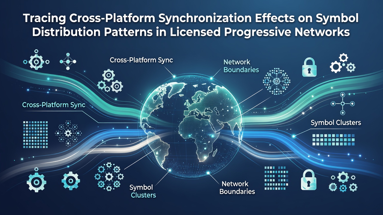 Darstellung von Synchronisationsprozessen in progressiven Netzwerken mit Symbolverteilungsmustern auf mehreren Plattformen
